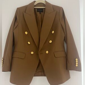Banana Republic Women's Double-Breasted Caramel Brown Blazer with Gold Buttons